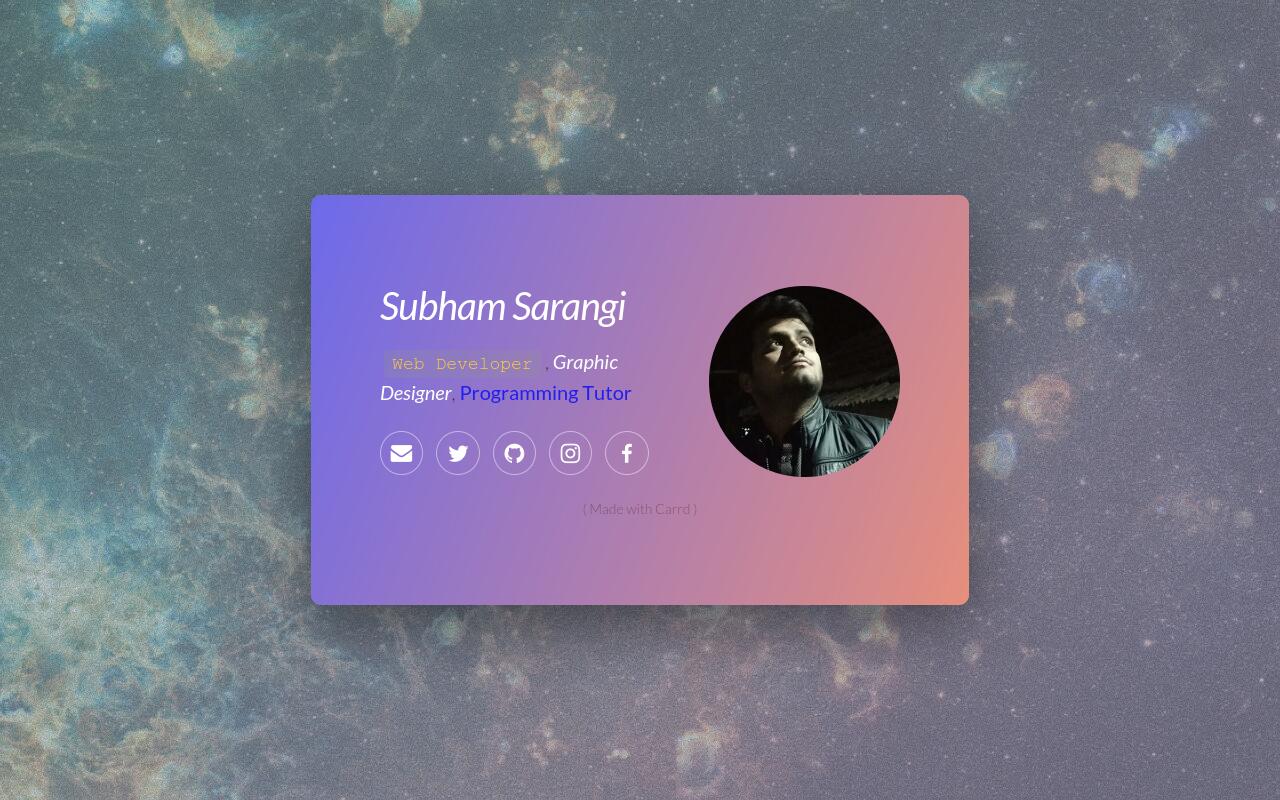 Carrd profile picture for @subham